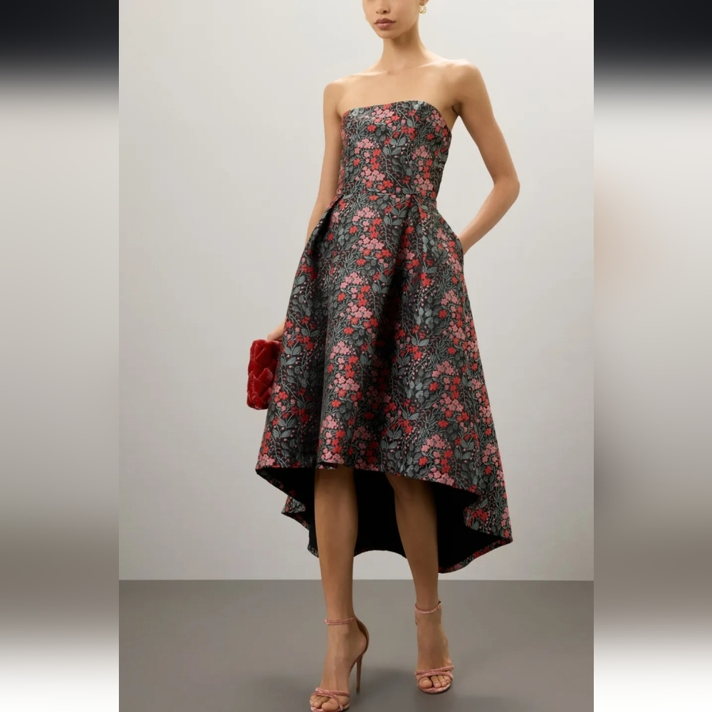 Hutch Strapless Ditzy High Low Gown Floral